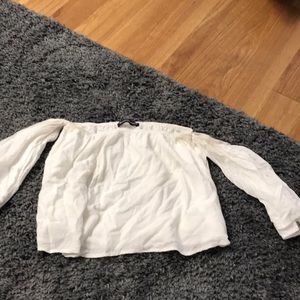 Off the Shoulder White Brandy Melville Shirt